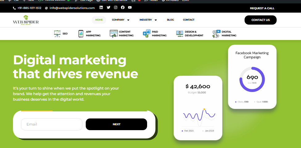 WebSpider Home Page image