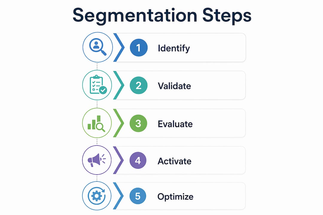 Infographic of market segmentation process steps